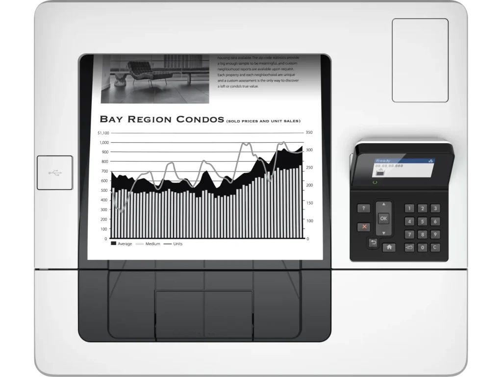 پرینتر لیزری اچ پی مدل M506dn - در حال چاپ برگه سیاه و سفید با کیفیت بالا (در آلفا استوک)