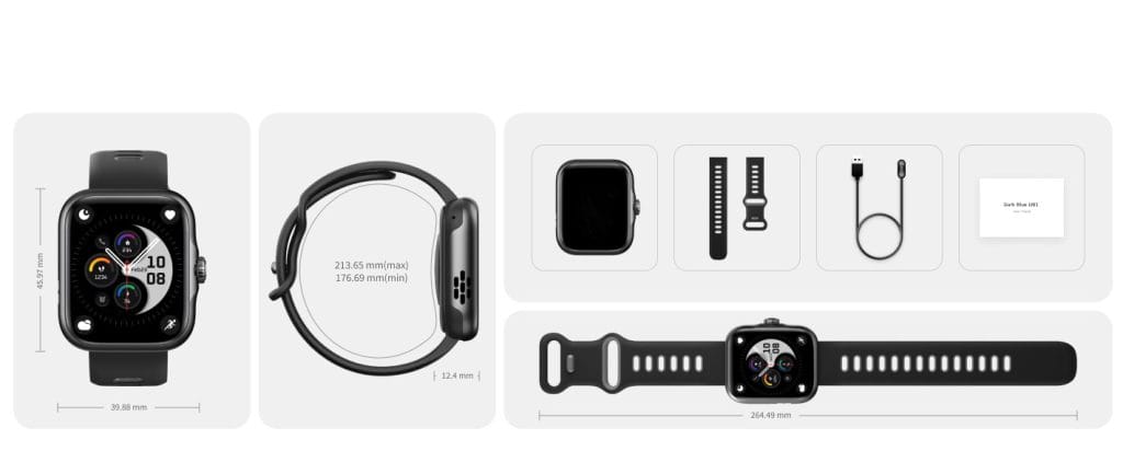 محتوای داخل جعبه ساعت هوشمند دارک بلو مدل DB1 - Dark Blue DB1