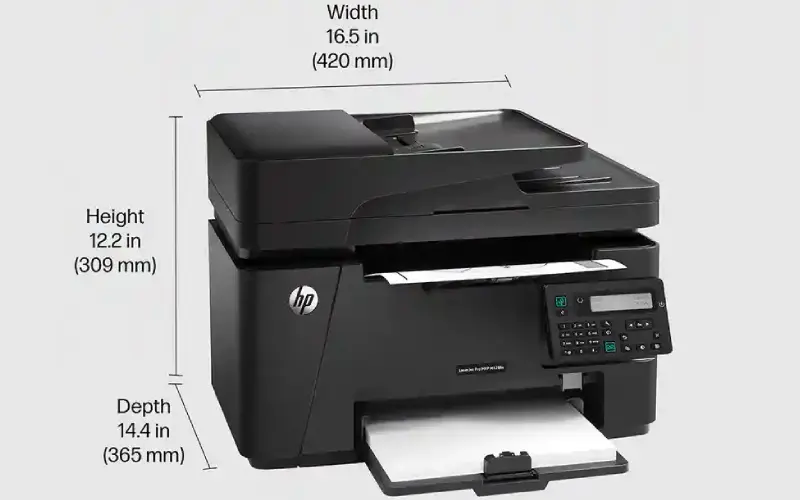 ابعاد پرینتر چهار کاره لیزری اچ پی مدل M128fn 