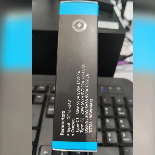 باکس شارژر فندکی 30 وات با 2 خروجی تایپ سی